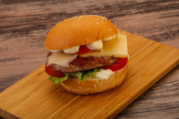 Delicous burger with tuna fish