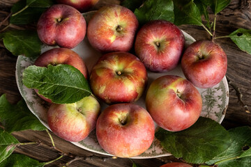 Fresh ripe apples on a table