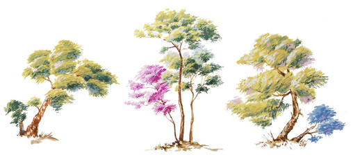 Hand painted trees
