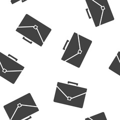 Vector suitcase icon seamless pattern on a white background.