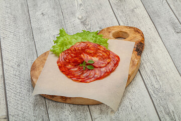 Italian traditional Chorizo pork sausages