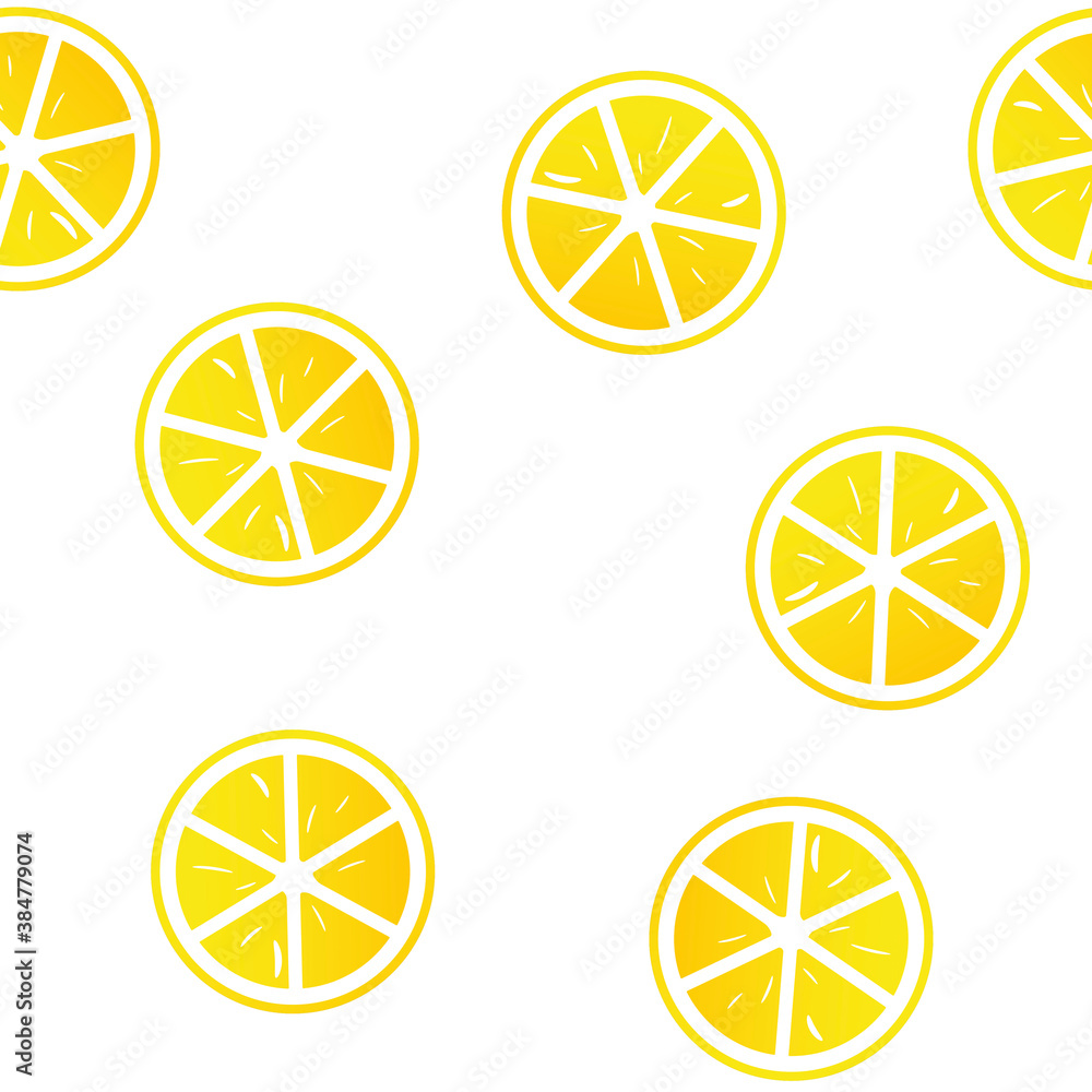 Poster vector slice citrus. vector icon of lemon, orange, lime seamless pattern on a white background.