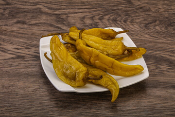 Marinated spicy and hot green pepper