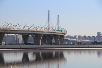 Construction of a large bridge across a wide river