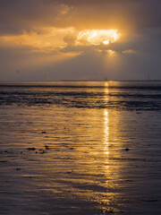 Obraz premium Sonnenuntergang über Wangerooge