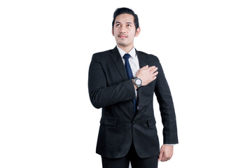 Asian businessman with hand gesture