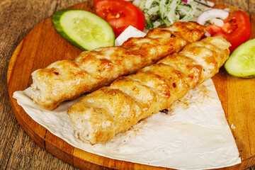 Chicken kebab with minced meat