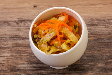 Spicy pickled cabbage with carrot