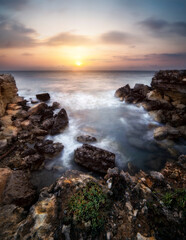 dreaming sunrise in puglia during the summer 2020 