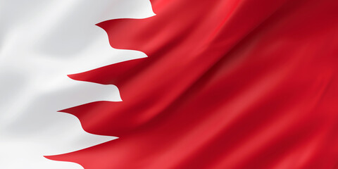 National Fabric Wave Closeup Flag of Bahrain