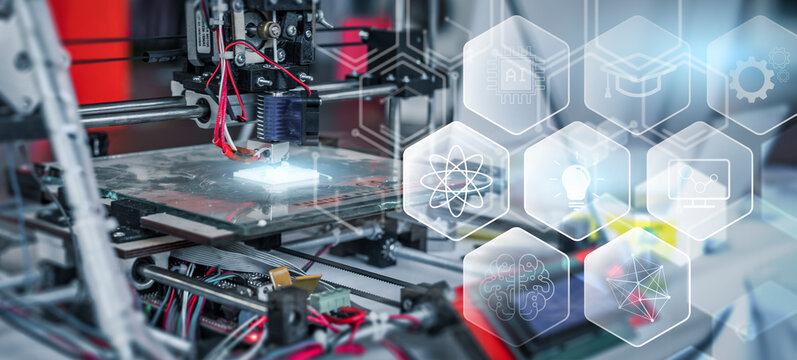 Toy  smart robot AI artificial intelligent Stem school kids learning education technology building crane hand block creative ideas construction development programming analysis icons UI screen