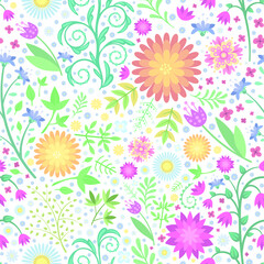 Fototapeta na wymiar Vetor Floral Seamless Pattern