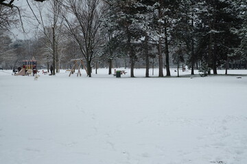 winter im prater park wien
