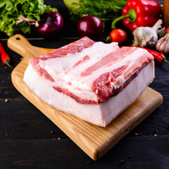 Big piece of fresh fat