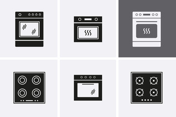 Stove Icons set. Vector