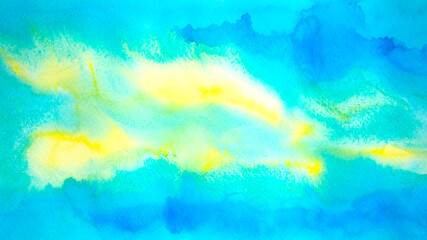 Fototapeta na wymiar abstract blue sky cloud art watercolor painting illustration design drawing spiritual mind mental universe background wave
