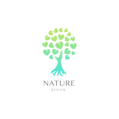 Tree logo illustration. Vector silhouette of a tree