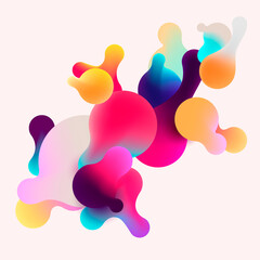 Fluid colorful bubbles. Abstract background