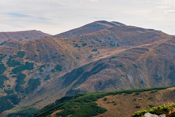 Carpathian landscape. Harsh mountains. Pip Ivan (Chornohora)