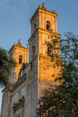 Fototapeta na wymiar Cathedral of San Servacio in Valladolid, Yucatan Mexico