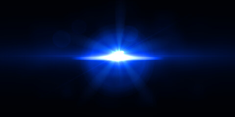 Fototapeta premium Flare lens light Stock Image In Black Background