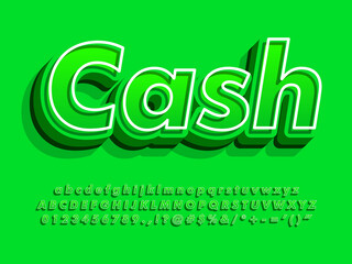 3d Green Cash Text Effect 