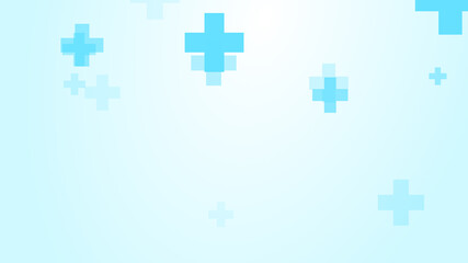 Fototapeta premium Medical white blue cross pattern background.