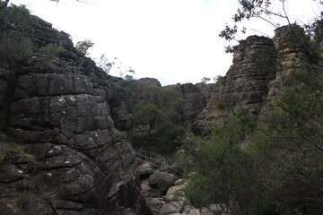 spectacular views and landscape in Grampians National Park, wild, raugh nature, Victoria,...