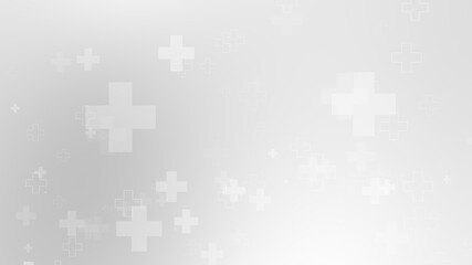 Fototapeta premium Abstract medical white gray cross pattern background.