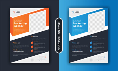  Flyer template layout design. Digital marketing and promotional flyer template. Business flyer, brochure, magazine.