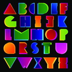 Creative modern colorful alphabet letters. Best for headers and posters design.