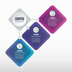 Summary report. Business presentation concept with 3 options. Template of diagram or mindmap. Infographics of technology Sector or education process with three steps. Vector.