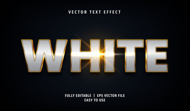 3D White Text effect, Editable Text Style