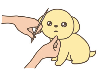 トリミングサロンの道具 アイコンイラストセット Wall Mural Yamamedal