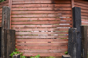 日本の木材柵の背景画像