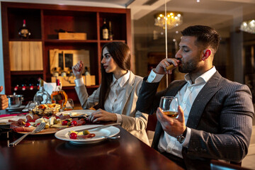 Business partners having a dinner