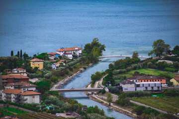 Fototapeta na wymiar view on garda lake from monte baldo