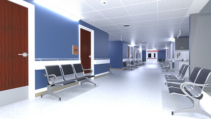 病院 廊下 通路 緊急処置室