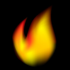 Vector Realistic Fire, at Black background