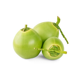 Green coconuts isolated on white background