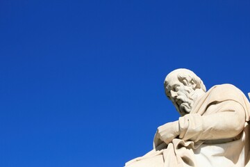 Fototapeta na wymiar Statue of the ancient Greek philosopher Plato in Athens, Greece.