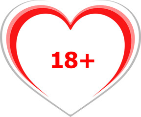 Text 18 plus. Social concept