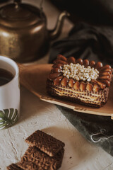 chocotorta chococake and coffee - snack - breakfast