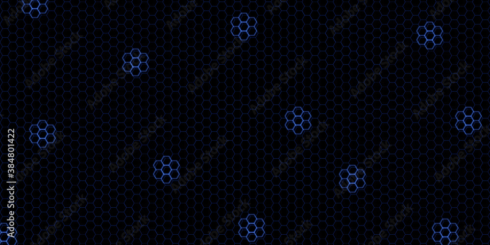 Poster abstract 3d illustration blue hexagon pattern background for innovation design hi tech communication