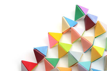Abstract origami tetrahedrons background
