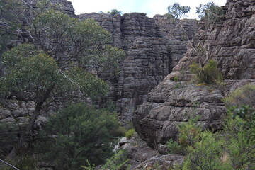spectacular views and landscape in Grampians National Park, wild, raugh nature, Victoria,...