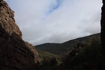 spectacular views and landscape in Grampians National Park, wild, raugh nature, Victoria,...