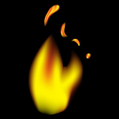 Vector Realistic Fire, at Black background

