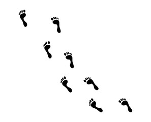 long human footprints on the ground vector illustrtation