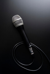 microphone on black background